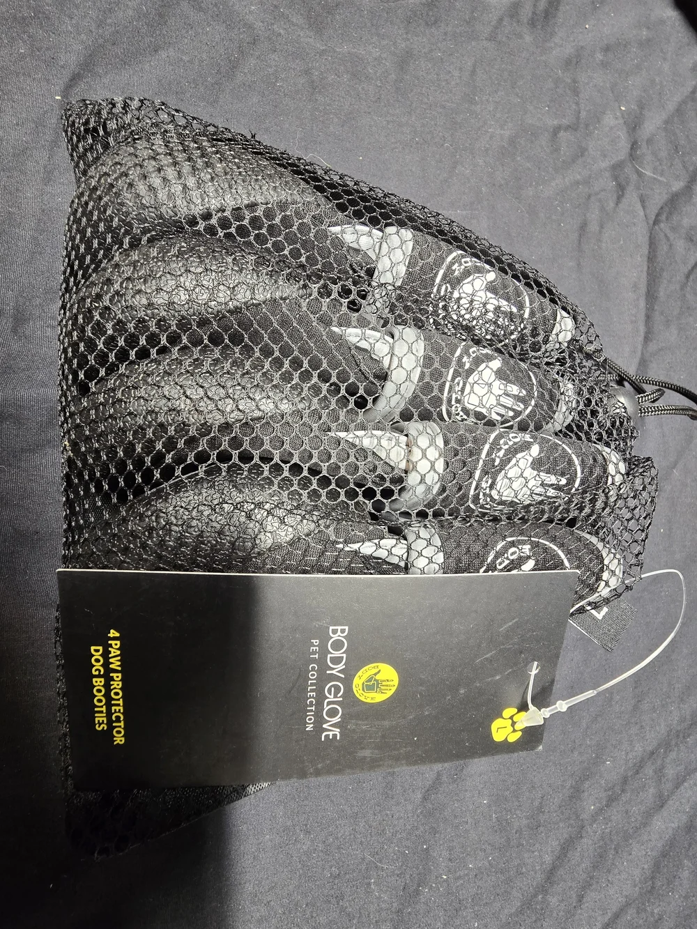Body Glove Black and Gray 4-Paw Protector Dog Booties Large